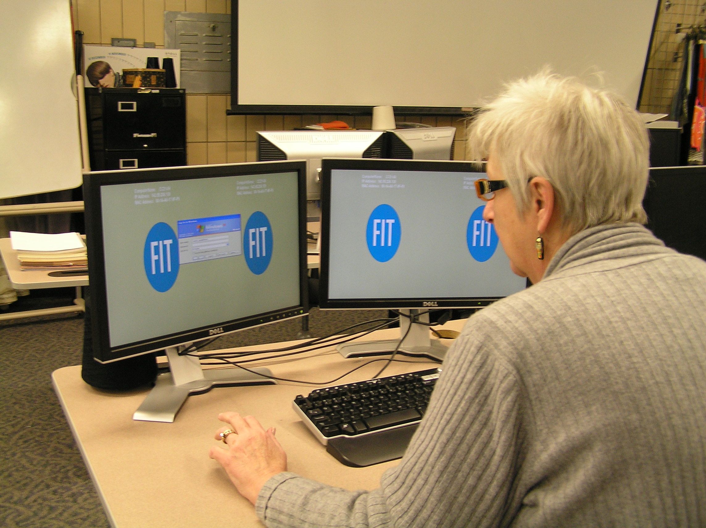Ann showing me the CAD program set-up