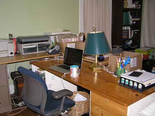 You can see my desk!