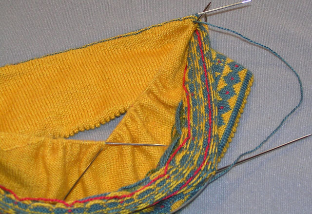 Inside view of lining attached to brim